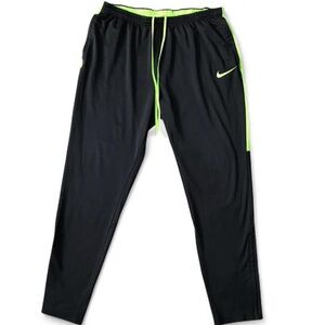 Nike Dri-FIT Track Pants Joggers | Black & Neon Green | Men’s Large